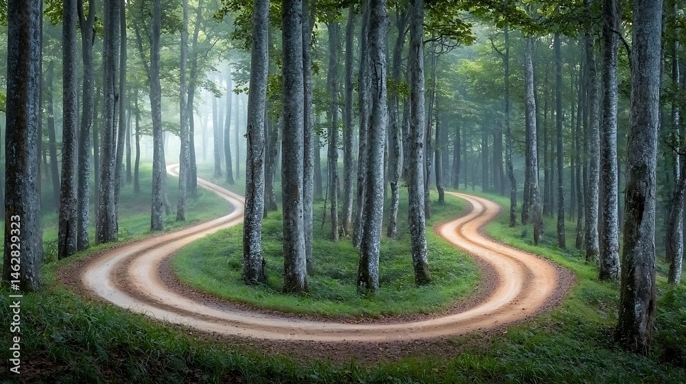 Obraz premium Winding forest path