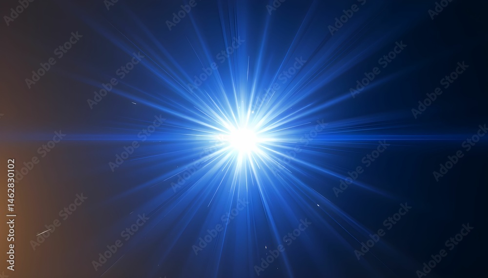 Obraz premium cinematic blue bright star explosion light rays, dramatic lighting, vibrant colors, epic sci-fi atmosphere
