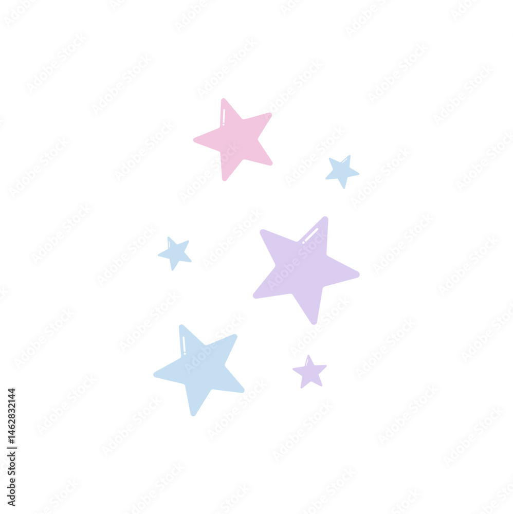Obraz premium Cartoon cute colorful star. Vector illustration 