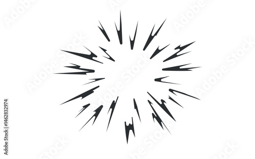 Starburst. Bomb blast. Big explosion. Abstract comic book explosion flash. Flash beam explosion flash glow. Anime. Vector illustration