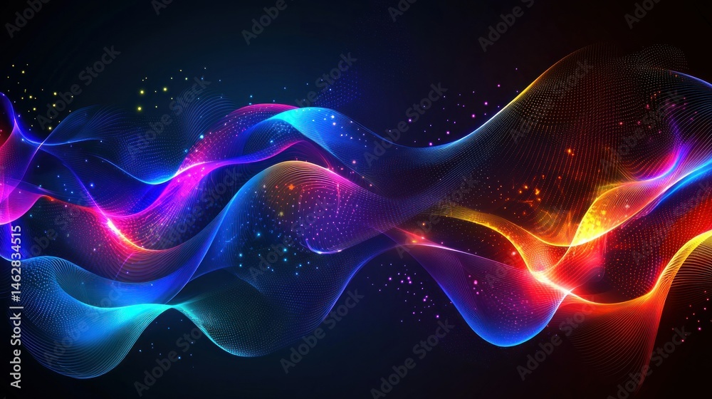 Obraz premium Abstract vibrant glowing waves