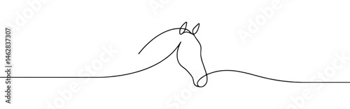 Horse continuous one line drawing. Farm or hippodrome concept.