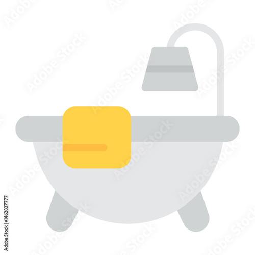 Colorful Flat Bathtub Icon