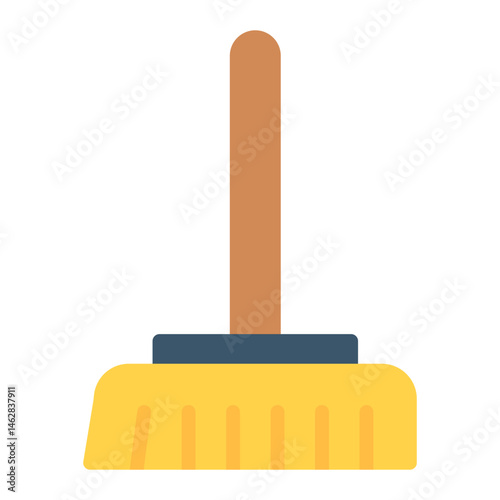 Colorful Flat Cleaning Brush Icon