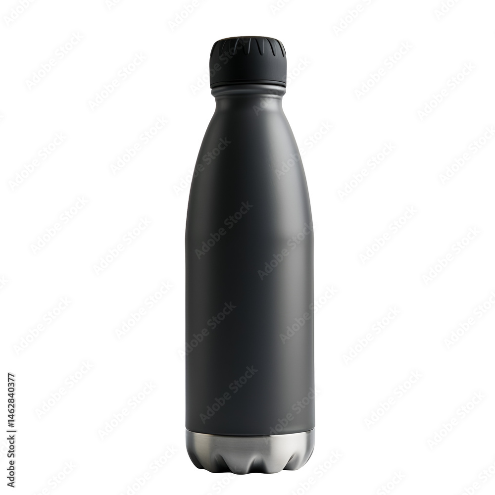 Luxury transparent Plastic, silver & aluminum Water Bottle with Black Strap and Lid Luxury transparent Plastic, silver & aluminum Water Bottle with Black Strap and Lid