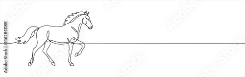 Horse continuous one line drawing. Farm or hippodrome concept.