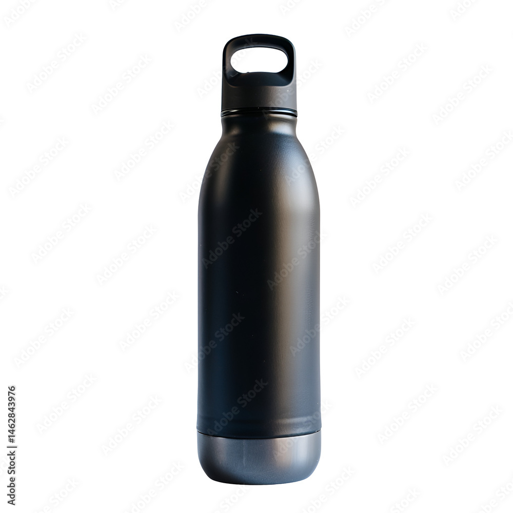 Luxury transparent Plastic, silver & aluminum Water Bottle with Black Strap and Lid Luxury transparent Plastic, silver & aluminum Water Bottle with Black Strap and Lid