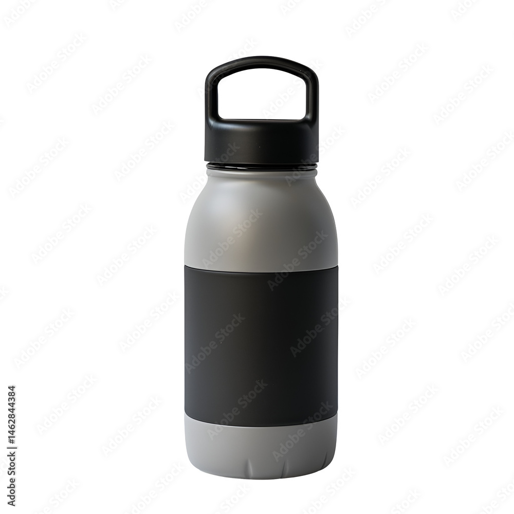 Luxury transparent Plastic, silver & aluminum Water Bottle with Black Strap and Lid Luxury transparent Plastic, silver & aluminum Water Bottle with Black Strap and Lid