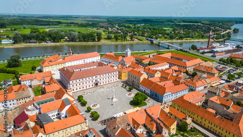 Fotografie Aerial view of Tvrđa (Fortress), Osijek – a stunning Baroque fortress complex sh