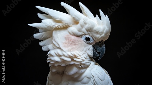 Wallpaper Mural White cockatoo portrait, dark background, zoo animal Torontodigital.ca