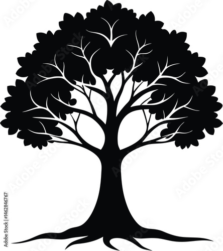 vector black tree of live icon 