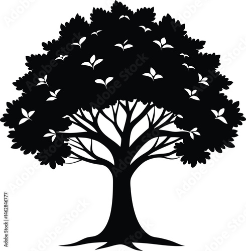 Black tree silhouettes, illustration