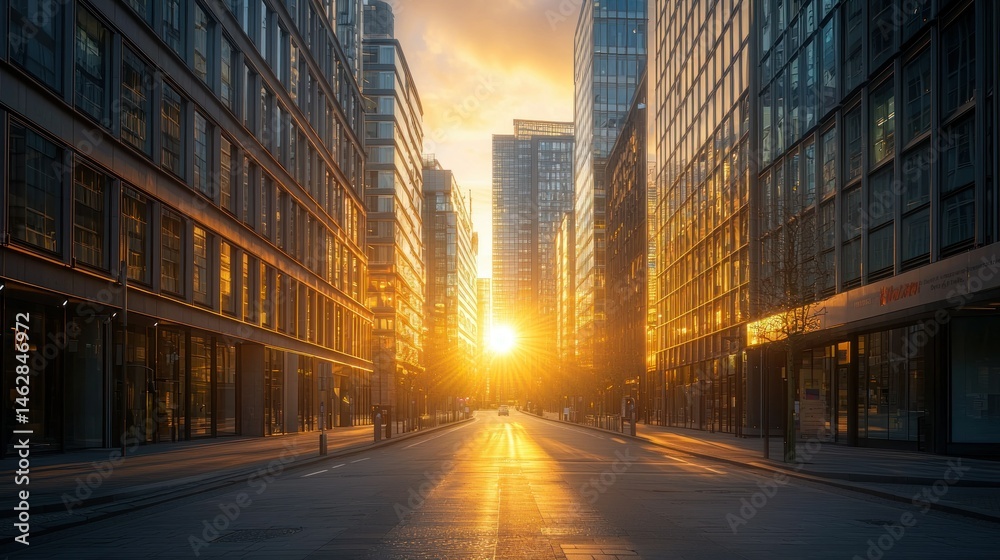 Fototapeta premium Golden hour cityscape