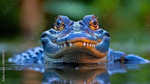 Wallpaper Mural Young alligator in swamp, facing camera, wildlife Torontodigital.ca