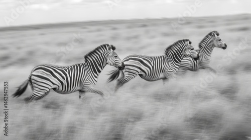 Wallpaper Mural Zebras running across African savanna, dust clouds, wildlife Torontodigital.ca