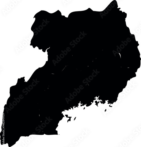 Simple Map of Uganda 
