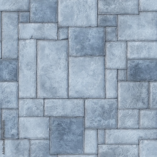 Wallpaper Mural Cool-toned blue stone tiles in a random rectangular layout. Torontodigital.ca