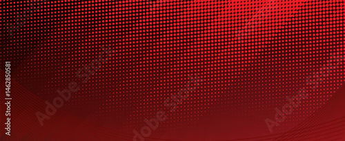 Red abstract background diagonal geometric shape with halftone. Modern fiber textured vector