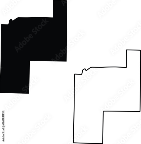 Map of Phelps County Missouri USA Silhouette Flat And Outline Design
