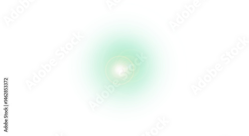 Transparent Background Sunlight Effects with Green and Cyan Light Leak: Lens Flare, Flash Rays, Glowing Stars, and Radiant Shine for Photo Editing
