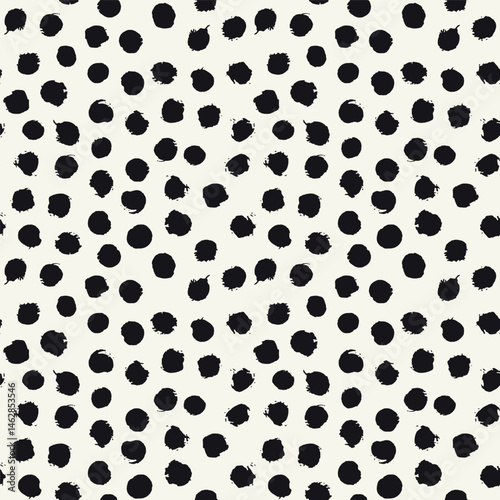 Vector seamless pattern. Abstract background with squares. Bold textured brush strokes. Monochrome hand drawn texture. Hand made graphic design. Can be used as swatch for illustrator.