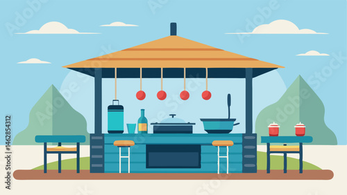 The pavilion also has a large modern grill area for public use with all necessary cooking tools and utensils provided.