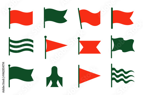 Collection of nautical signal flags vector graphic