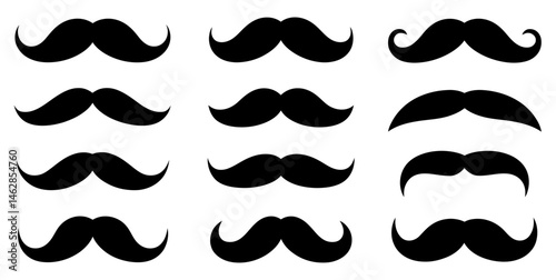 Different mustache styles collection vector art