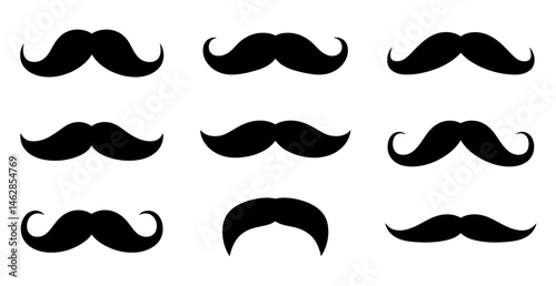 Collection of mustache styles for design elements