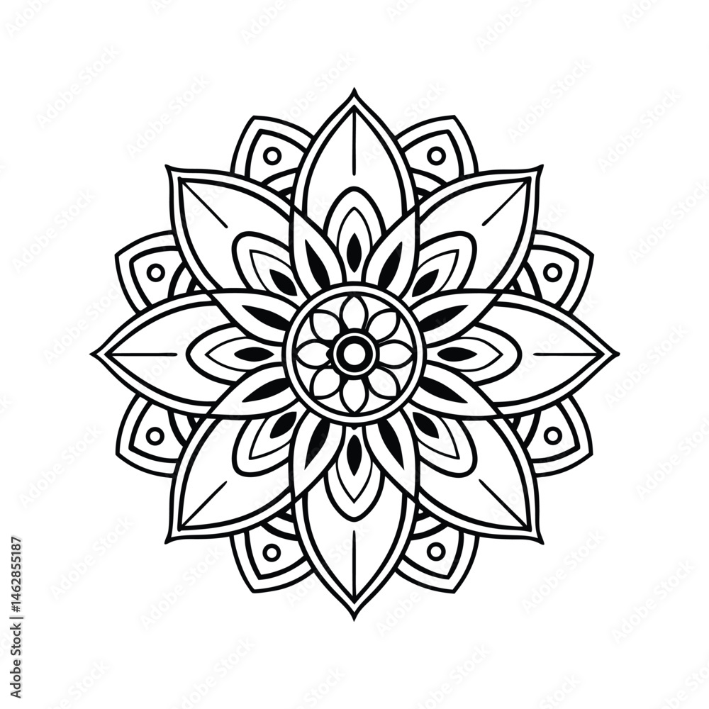 abstract floral mandala design element abstract floral mandala design element