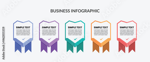Modern Business Infographic Design Template with 5 Options