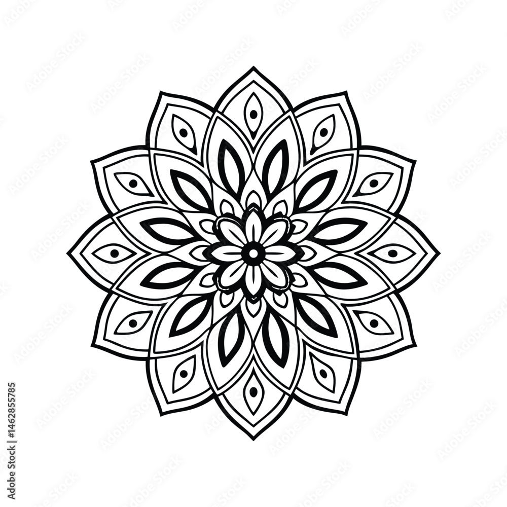 abstract floral mandala design element abstract floral mandala design element