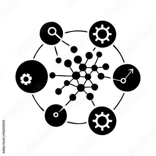 Decentralized Network with Processes, Progress and Synchronization, a Metaphor for Modern Systems