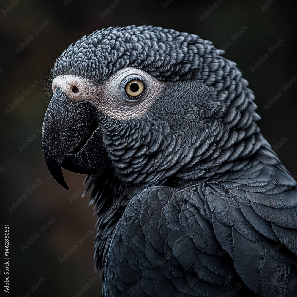 Obraz premium black and white parrot