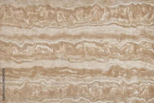 Beige and tan, undulating horizontal stripes, resembling natural stone.  Detailed, flowing veining patterns