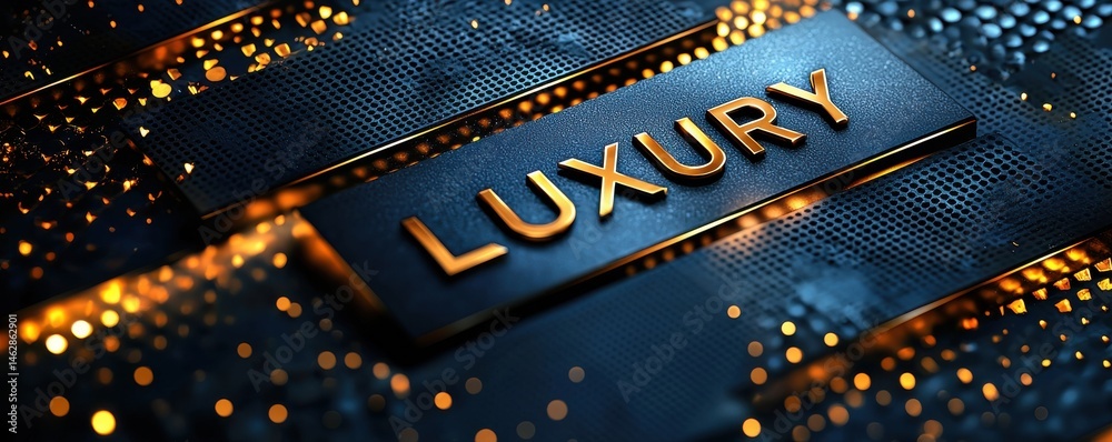 Luxury and elegance showcased in a modern abstract design with golden accents