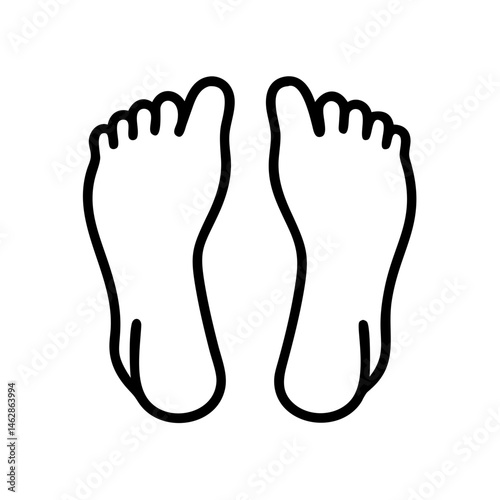 Bare feet with visible toes on transparent background for web and graphic design