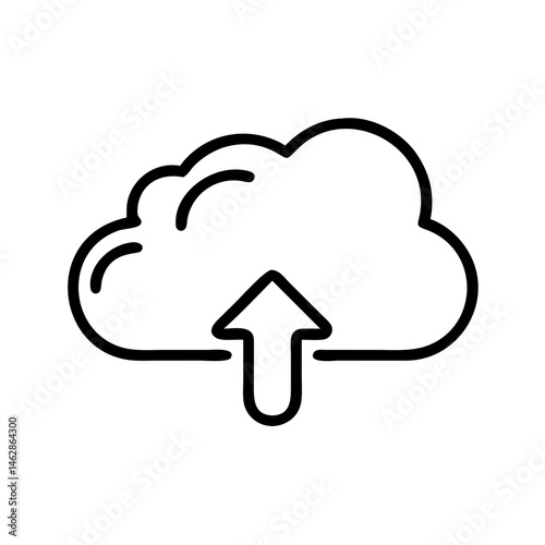 Cloud upload with image on transparent background for web and graphic design