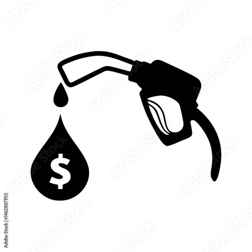 Fueling Costs Rising Gas Prices with Money Symbol Drop Illustration