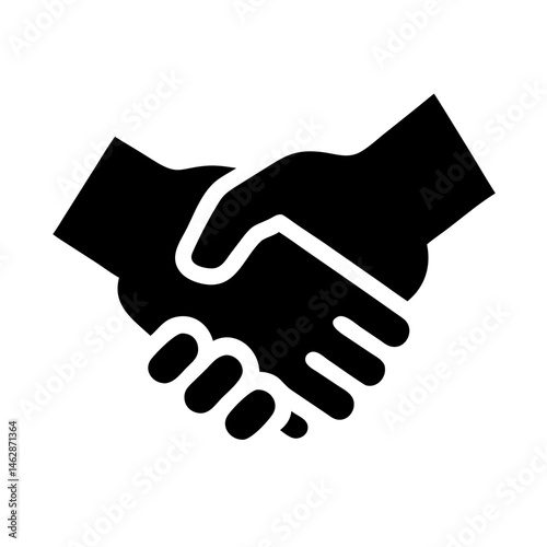 handshake silhouette on transparent background for web and graphic design