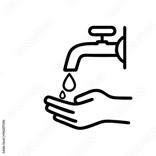 handwashing with water drops on transparent background for web and graphic design