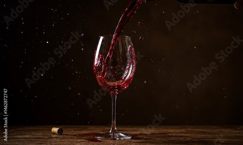 Red Wine Pour With Cinematic Shadows

