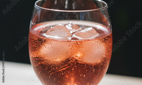 Macro Beauty of Rosé on Ice

