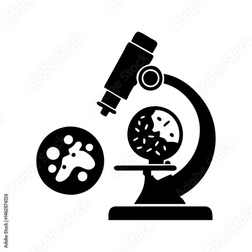 Microscope and Petri Dishes Exploring Microscopic Life in a Scientific Context