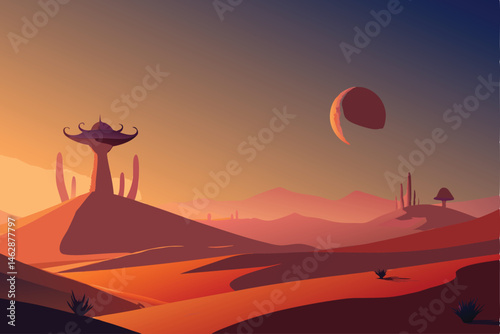 a vast alien desert on k2 18b bathed in golden 
