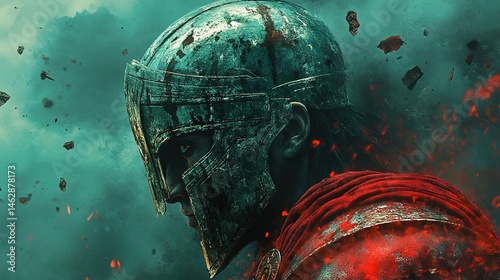 Epic battle of gladiators in ancient arena digital art dramatic atmosphere cinematic perspective
