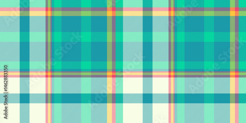Vibrant teal, mint, and cream plaid pattern. Perfect for textile designs, fashion, websites, or backgrounds.  This cheerful, summery texture evokes feelings of freshness and optimism.