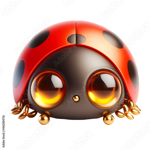 Cute 3D ladybug isolated on white background
