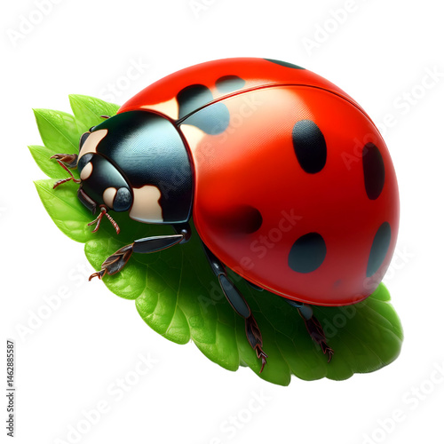 Cute 3D ladybug isolated on white background