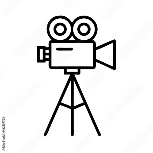 movie camera on tripod on transparent background for web and graphic design